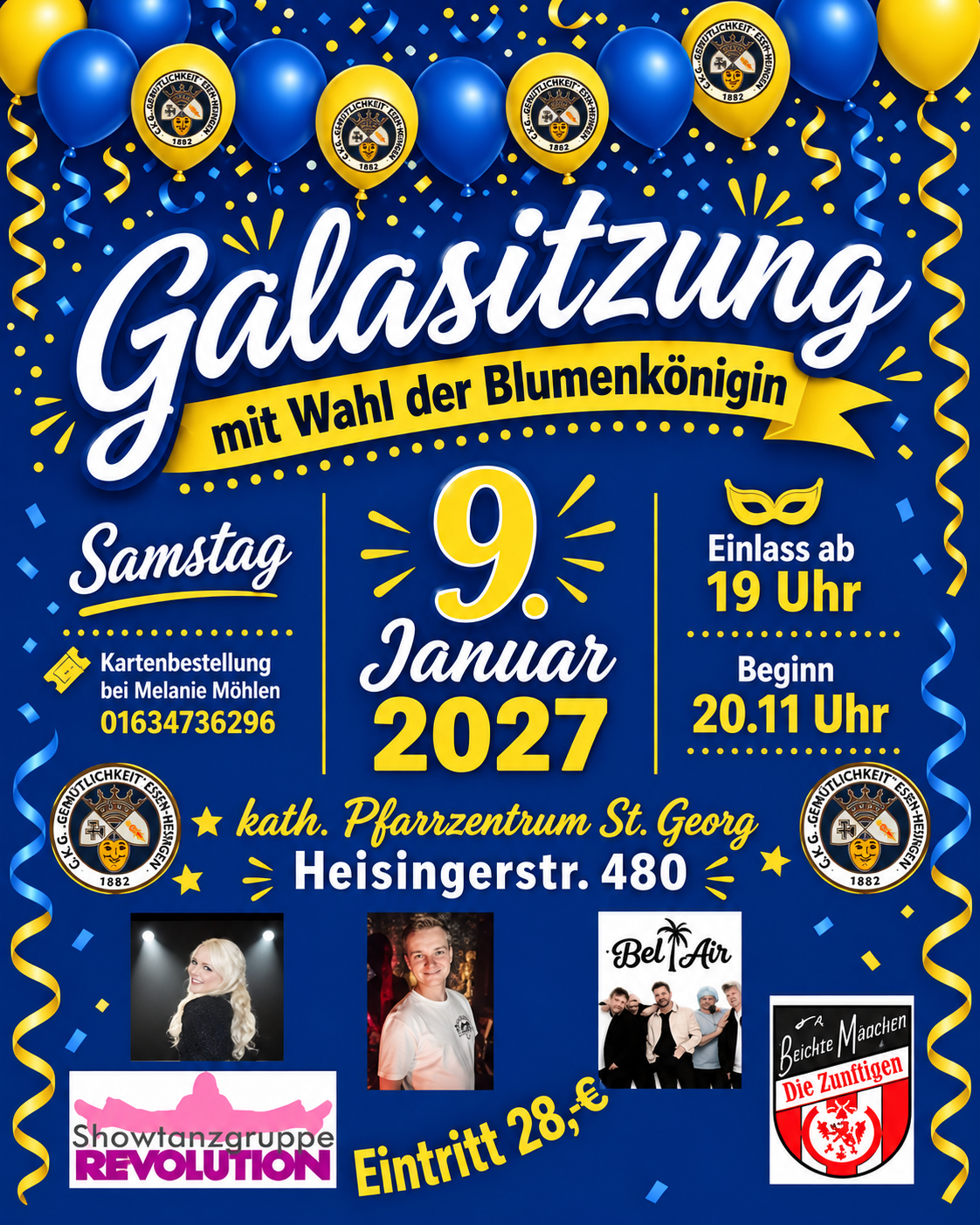 Gro&szlig;e Galasitzung mit Wahl der Blumenk&ouml;nigin am 09.01.2027